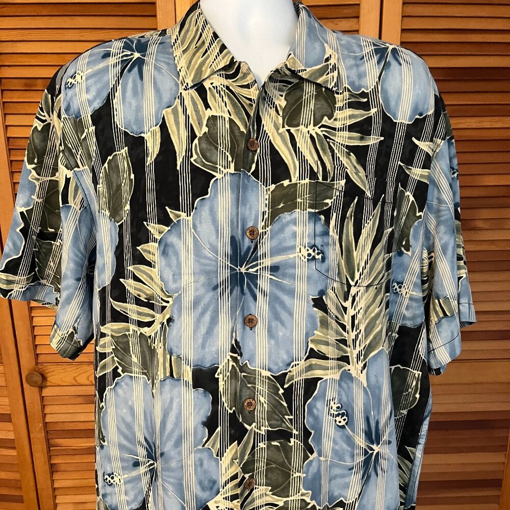 TOMMY BAHAMA MEN'S SZ XL LINEN/SILK SS HAWAIIAN SHIRT